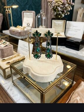 Emerald Crystal Drop Earrings - Women Jewelry Earrings